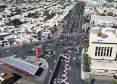 Render de vista elevada del paso a desnivel en blvd. Colosio y Solidaridad